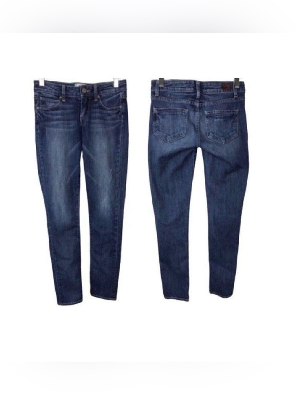 Paige skyline ankle peg distressed blue jeans size 23